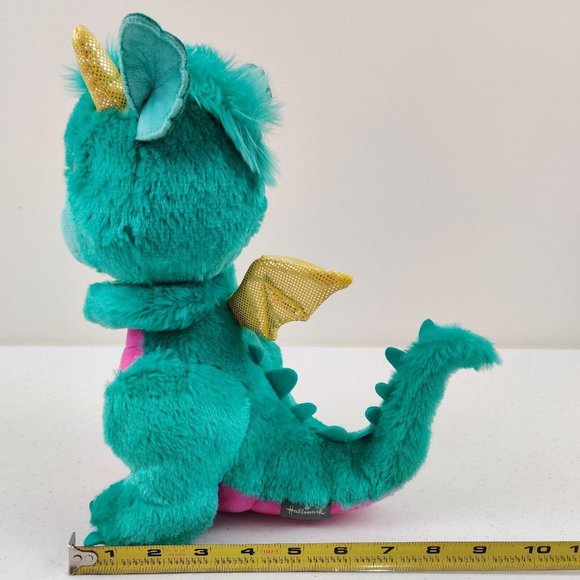 Hallmark Oddly CUTE Misty Dragon Plush Teal Pink Gold Stuffed Animal Plush Toy - Picture 9 of 9